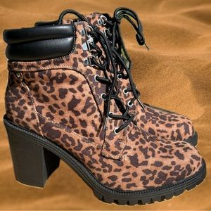 Torrid Leopard Lace Up Boots NWT